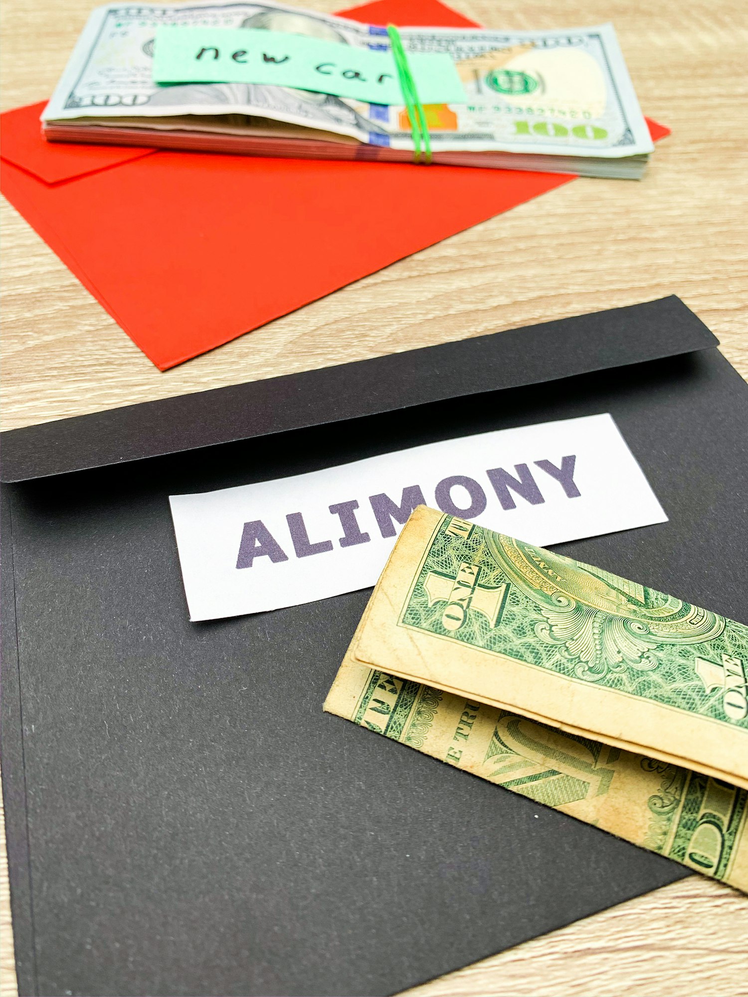 Concept demonstrates the payment of alimony, money allocated for the child